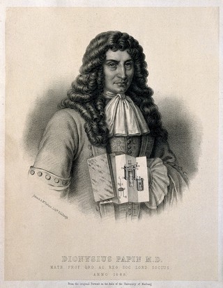 Denis Papin. Lithograph by Schenck & McFarlane.