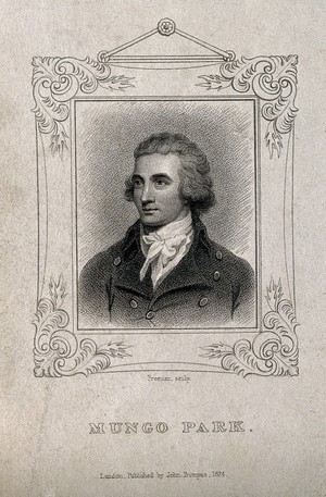 view Mungo Park. Stipple engraving by S. Freeman, 1824, after H. Edridge.