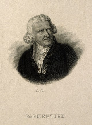 Antoine Auguste Parmentier. Line engraving by A. Dutillois.