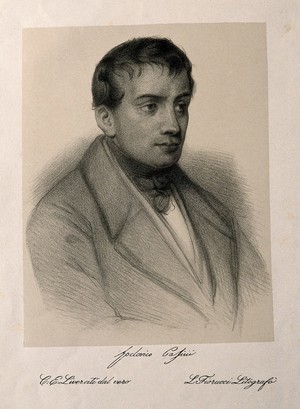 view Lodovico Pasini. Lithograph by L. Fiorucci after C. E. Liverati, 1841.