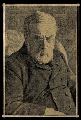 Lucien (or Sacha?) Guitry in character as Louis Pasteur. Photogravure after Gerschell.