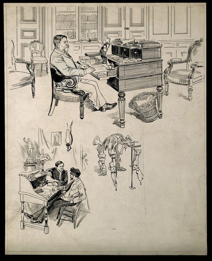 Louis Pasteur. Pen drawing, 1895.