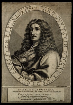 view Charles Patin. Line engraving by C. Lefebure, 1662, after himself.