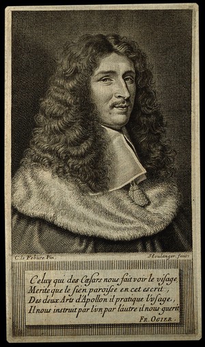 view Charles Patin. Line engraving by J. Boulanger after C. Lefebvre.