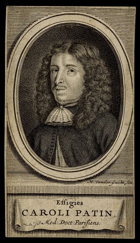 Charles Patin. Line engraving by M. van der Gucht.