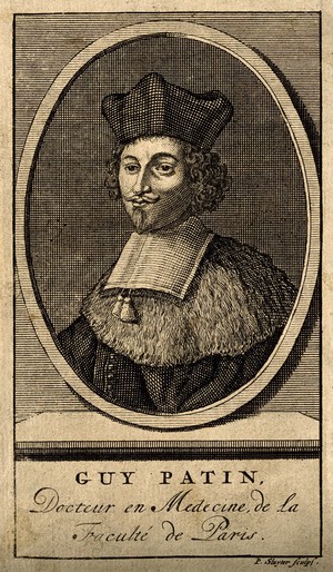 view Guy Patin. Line engraving by P. Sluyter.