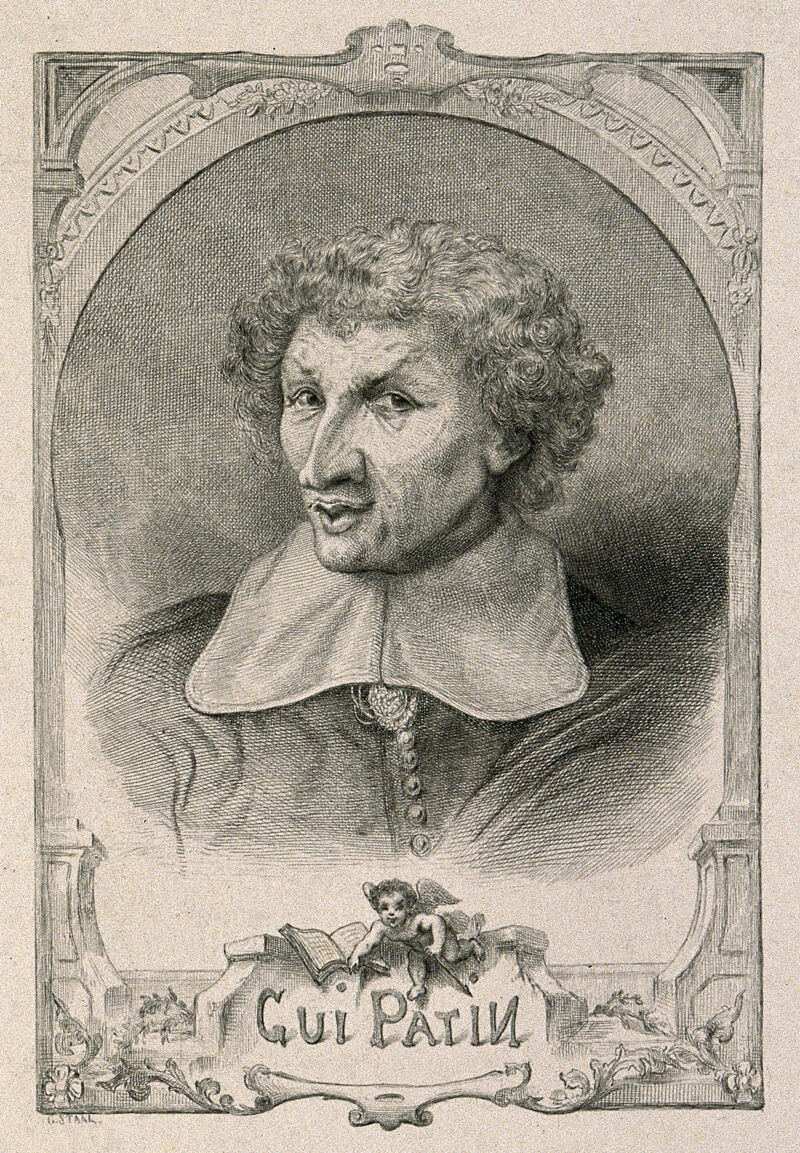 Guy Patin. Etching by G. Staal., by Pierre Gustave Staal