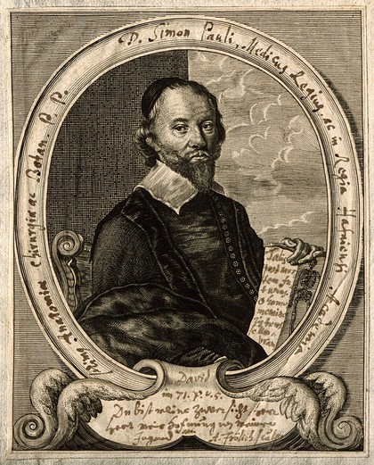 Simon Pauli. Line engraving by A. Frölich.