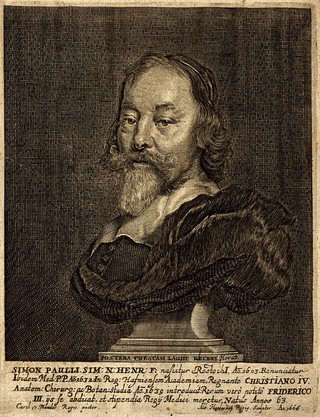 Simon Pauli. Line engraving by A. Haelwegh, 1666, after C. van Mander III.