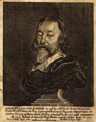 Simon Pauli. Line engraving by A. Haelwegh, 1666, after C. van Mander III.