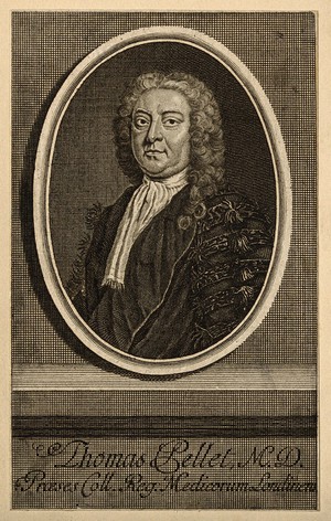 view Thomas Pellet. Line engraving after M. Dahl, 1737.