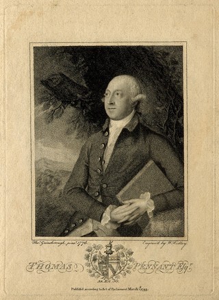 Thomas Pennant. Stipple engraving by W. Ridley, 1793, after T. Gainsborough, 1776.