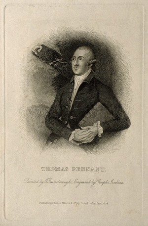view Thomas Pennant. Stipple engraving by J. Jenkins, 1828, after T. Gainsborough, 1776.