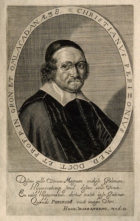 Christian Perizonius. Line engraving attributed to S. van Lamseerde, 1654.