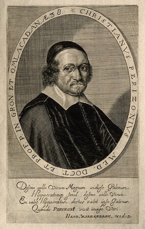 view Christian Perizonius. Line engraving attributed to S. van Lamseerde, 1654.