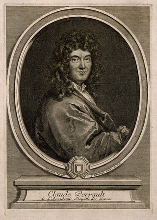 Claude Perrault. Line engraving by G. Edelinck after Vercelin.