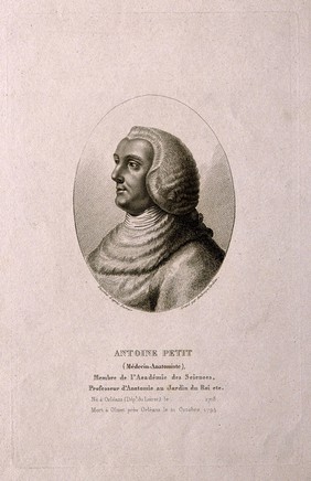 Antoine Petit. Stipple engraving by A. Tardieu after C.-L. Desrais.