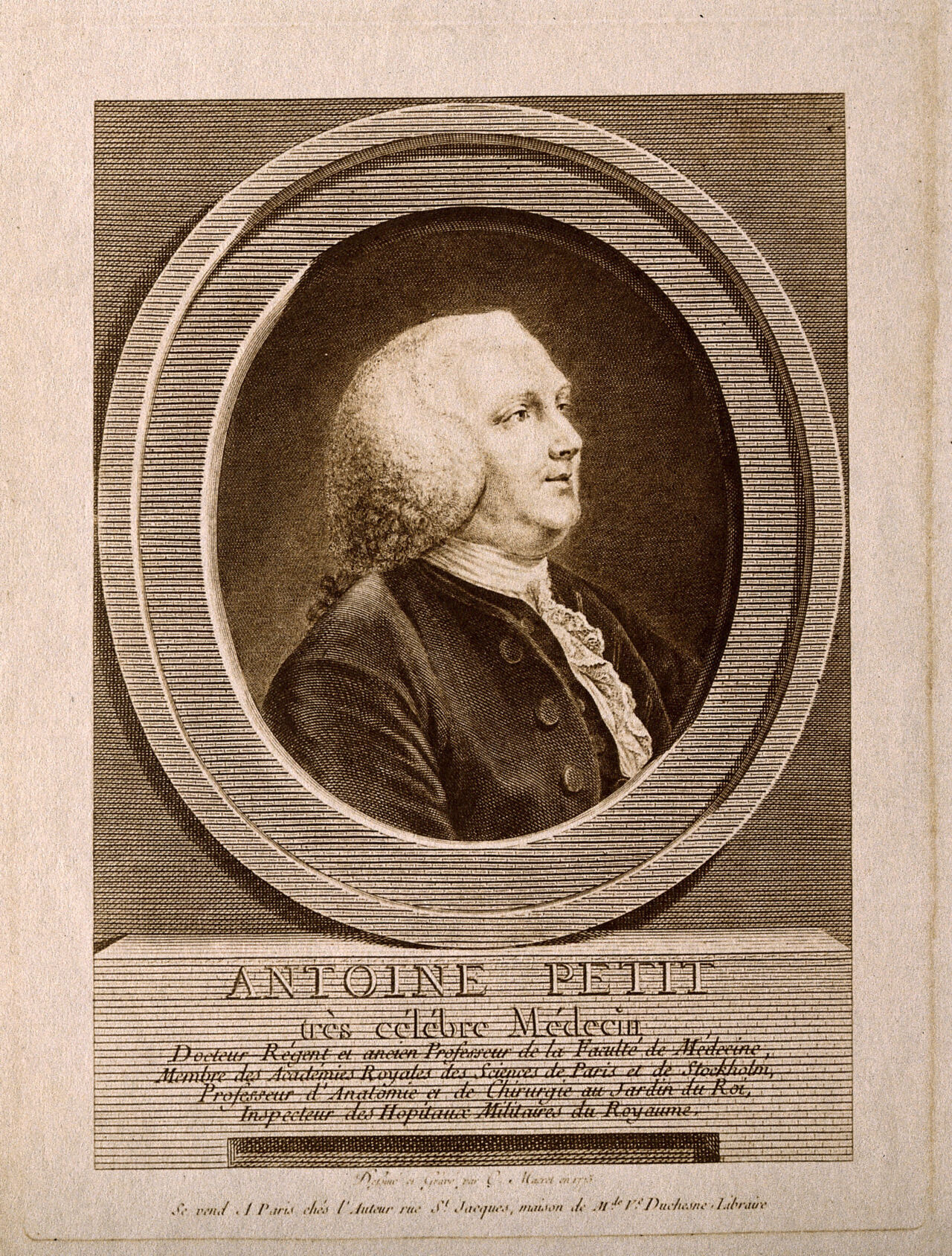 Antoine Petit. Process print after C. Macret, 1775., by Charles-François-Adrien Macret