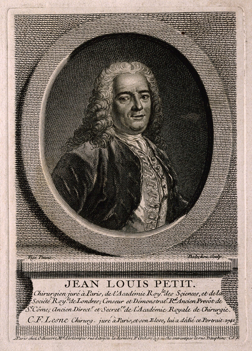 Jean-Louis Petit. Line engraving by J. Balechou, 1742, after L. Vigée., [1742], by Louis Vigée