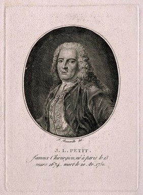 Jean-Louis Petit. Line engraving after F. Bonneville after L. Vigée.