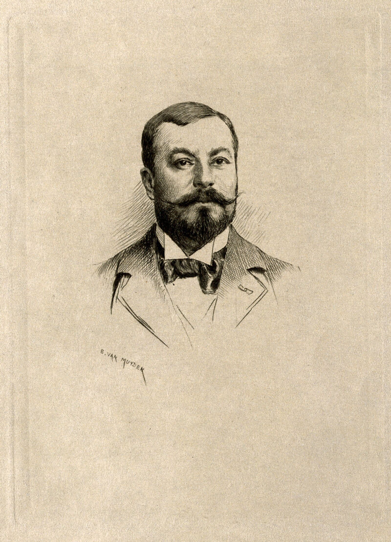 Léon Petit. Etching by E. van Muyden., by Evert van Muyden