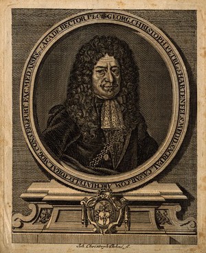 view Georg Christoph Petri von Hartenfels. Line engraving by J. C. Dehne after J. Beyschlag.