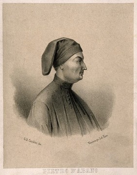 Petrus de Abano. Lithograph by G. B. Cecchini.