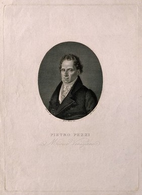 Pietro Pezzi. Line engraving by G. Bozza after Girolama Bozza after Roberti.