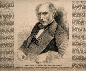 view John Phillips. Wood engraving by [J. B.], 1865, after J. Guggenheim.