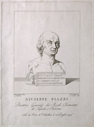 Giuseppe Piazzi. Line engraving by Bossi, 1818, after V. Villareale.
