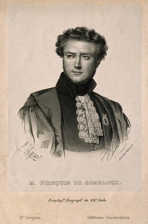 view Claude Charles Pierquin de Gembloux. Lithograph by A. Legrand.