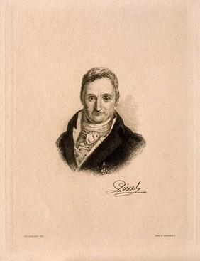 Philippe Pinel. Etching by C. Callet, 1894.