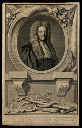 Archibald Pitcairne. Line engraving by R. Strange after J.B. de Medina.