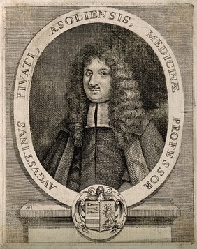 Agostino Pivati. Line engraving by M. Desbois, 1682.