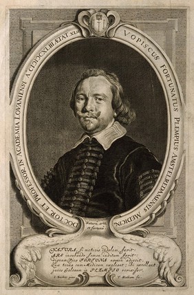 Vopiscus Fortunatus Plemp. Line engraving by T. Matham after J. de Backer.