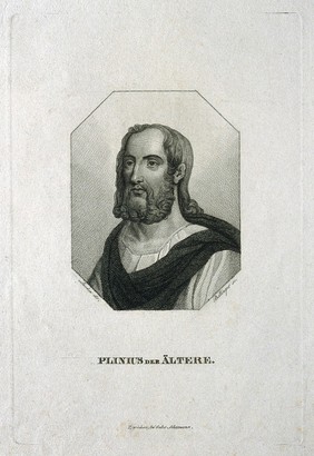 Caius Plinius Secundus senior. Stipple engraving by F. W. Bollinger.