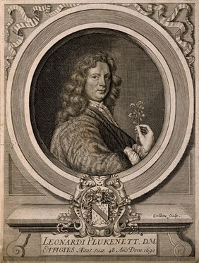 Leonard Plukenet. Line engraving by J. Collins, 1690.