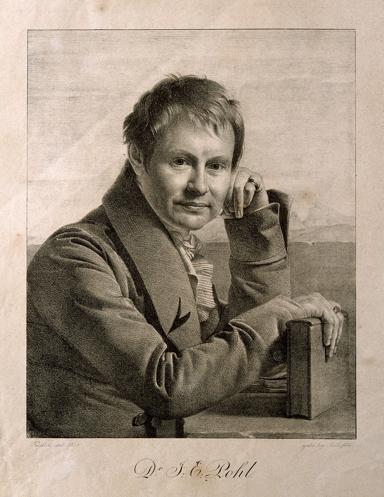 Johann Ehrenfried Pohl. Lithograph by F. Kadlik (F. Tkadlík), 1826., 1826, by František Tkadlík