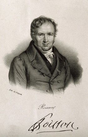 Siméon Denis Poisson. Lithograph.