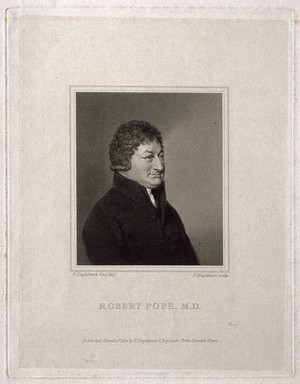 view Robert Pope. Line engraving by F. Engleheart, 1824, after G. Engleheart.