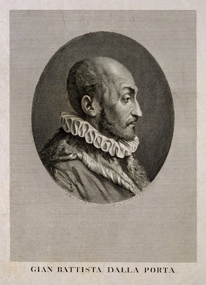 view Giovanni Battista della Porta. Line engraving by P. Becceni after G. Bossi.