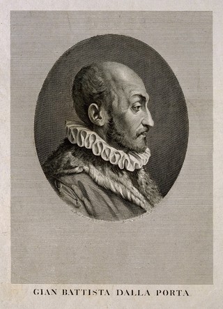 Giovanni Battista della Porta. Line engraving by P. Becceni after G. Bossi.