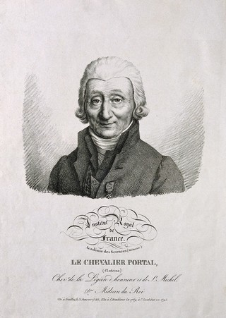 Antoine, Baron Portal. Lithograph by J. Boilly, 1820.