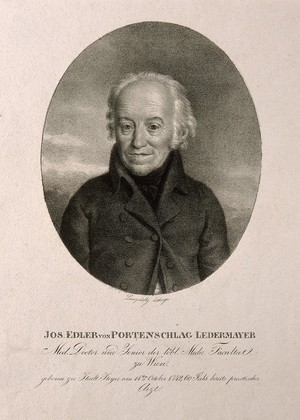 view Joseph, Edler von Portenschlag Ledermayer, the elder. Lithograph by J. Lanzedelli after himself.