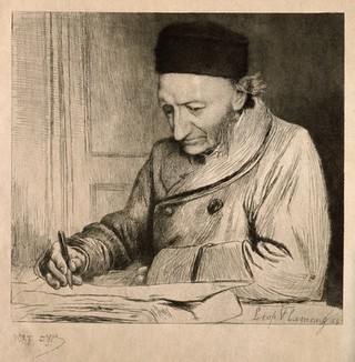 Pierre Carl Édouard Potain. Etching by L. Flameng.