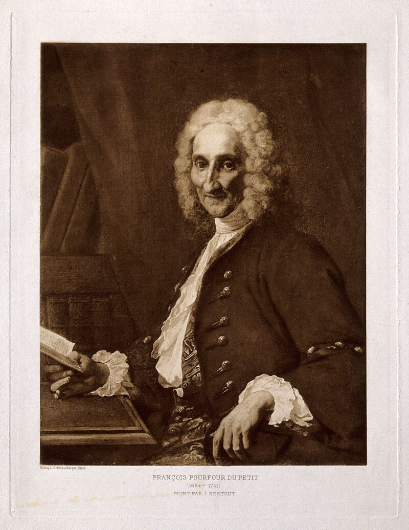 François Pourfour du Petit [Petit]. Photogravure by I. Schutzenberger after J. Restout, 1737., by Jean Restout