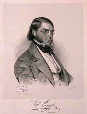 view Georg Preyss. Lithograph by J. Kriehuber, 1846.