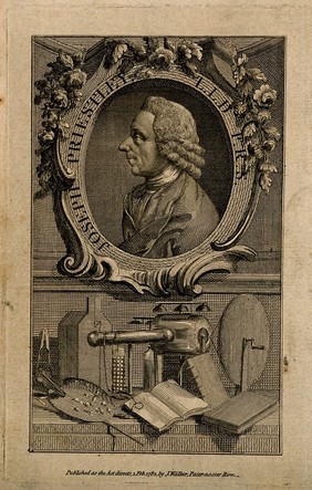 Joseph Priestley. Line engraving, 1782.