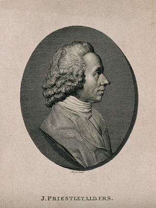 Joseph Priestley. Line engraving by W. Angus.