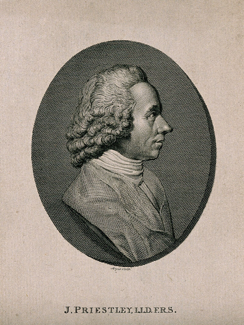 Joseph Priestley. Line engraving by W. Angus., by William Angus